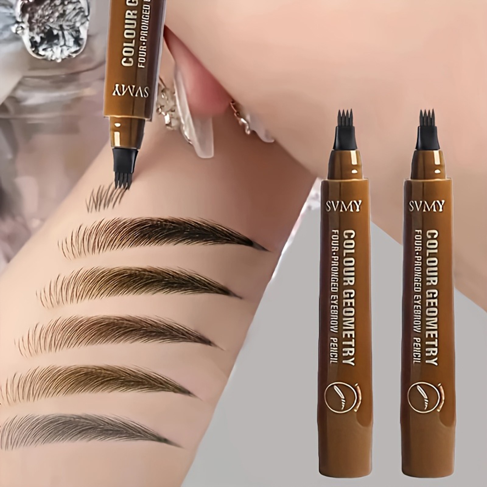 Amazon.com : MooGlamor 12 Pcs 4 Pronged Tip Eyebrow Pencil Set